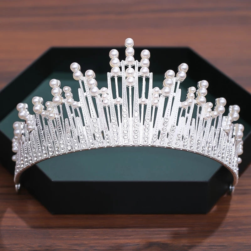Silver and Pearl Princess Tiara Detail Princess Queen headdress