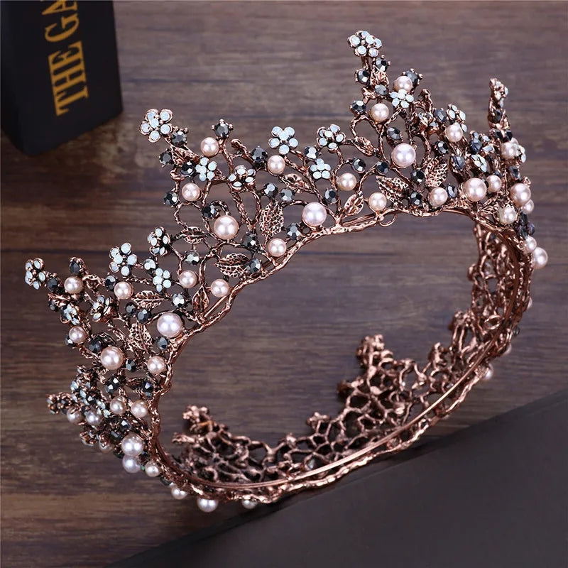 Vintage King and Queen Crowns headdress bridal Halloween cosplay