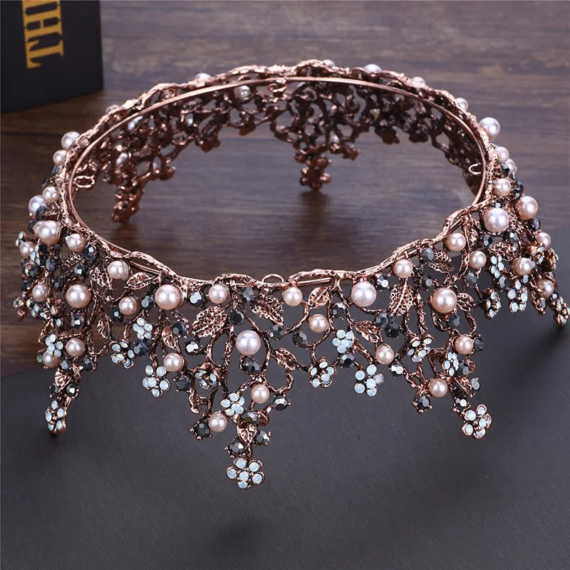 Vintage King and Queen Crowns headdress bridal Halloween cosplay