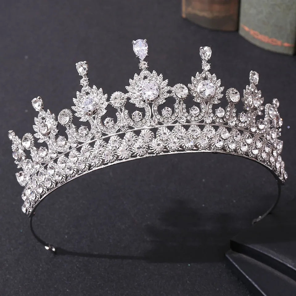Icy Vintage Silver leaf Princess Tiara Set Princess Queen headdress