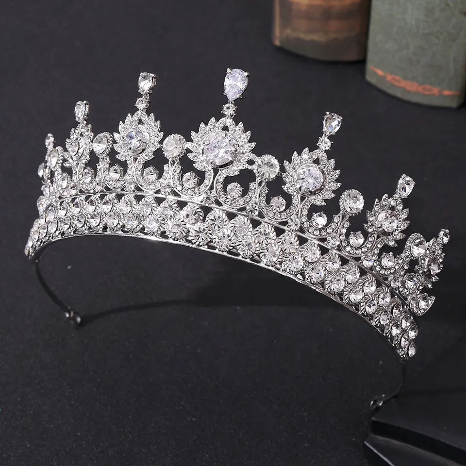 Icy Vintage Silver leaf Princess Tiara Set Princess Queen headdress