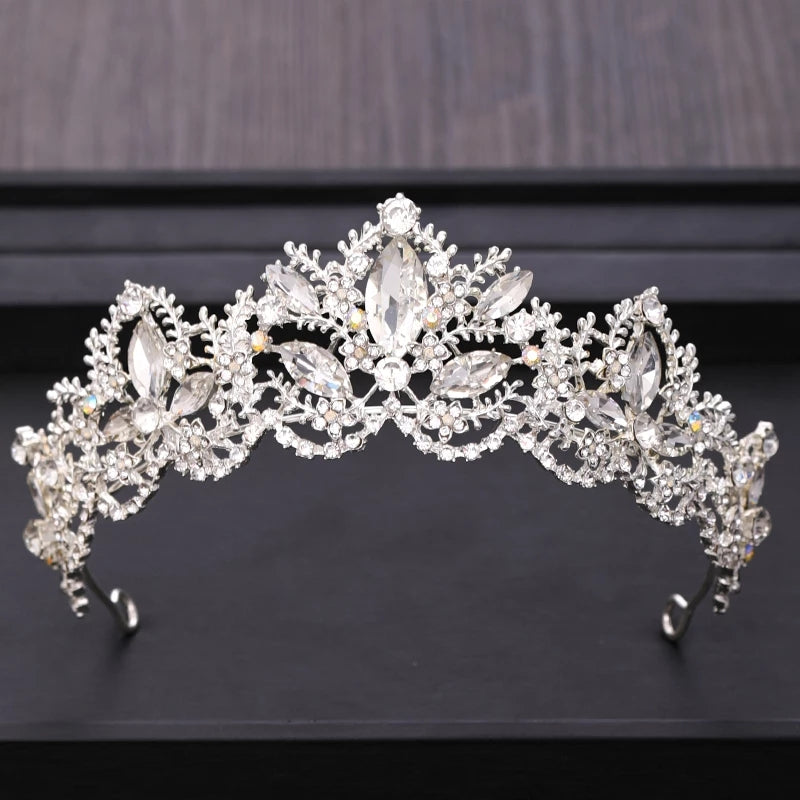 Silver Princess Tiara Detail Princess Queen headdress jewelry