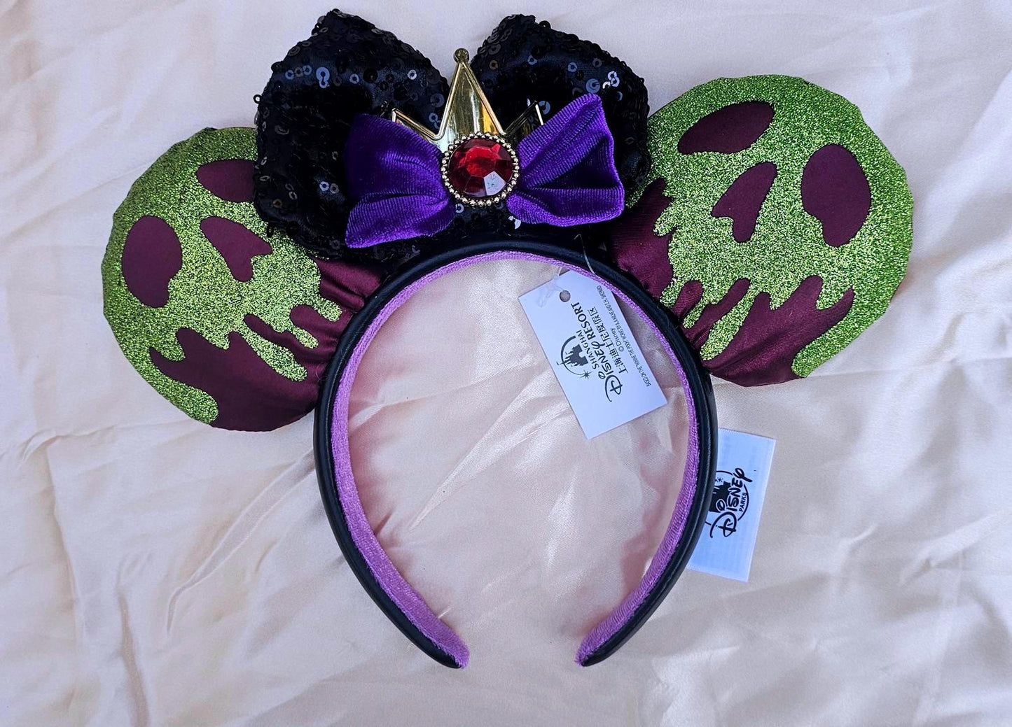 Disney Parks Snow White Evil Queen Poison Apple Minnie Ears Headband