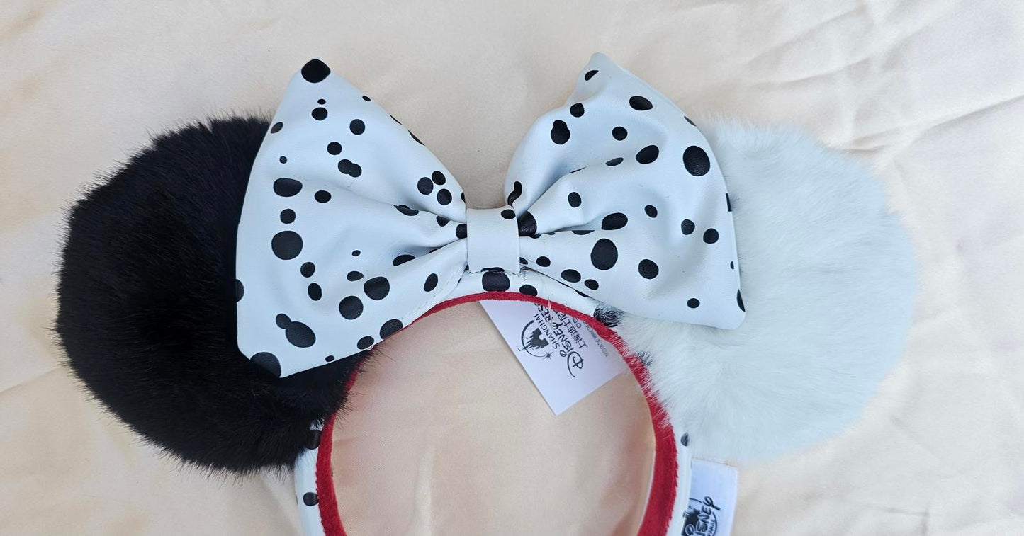 Disney Parks Cruella Minnie Ears 101 dalmations Headband 2024