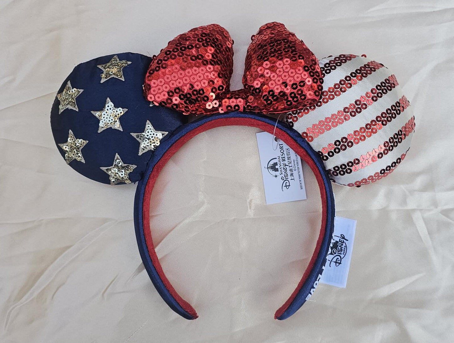 USA Sequin Bow Minnie Ears Headband Sparkly Bling