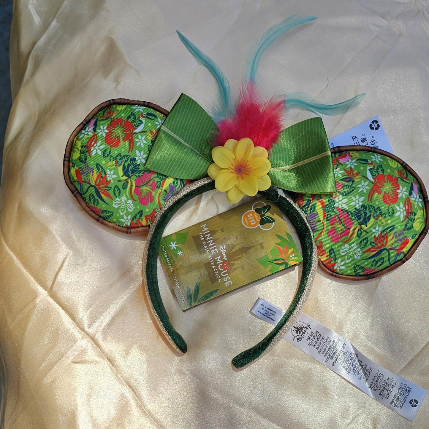 Enchanted Tiki Room Mickey Ears Disney Parks Headband Green Feather
