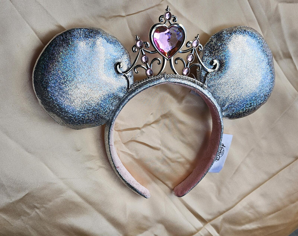 Princess Iridescent Tiara Minnie Mouse Ears Headband 2025 Silver