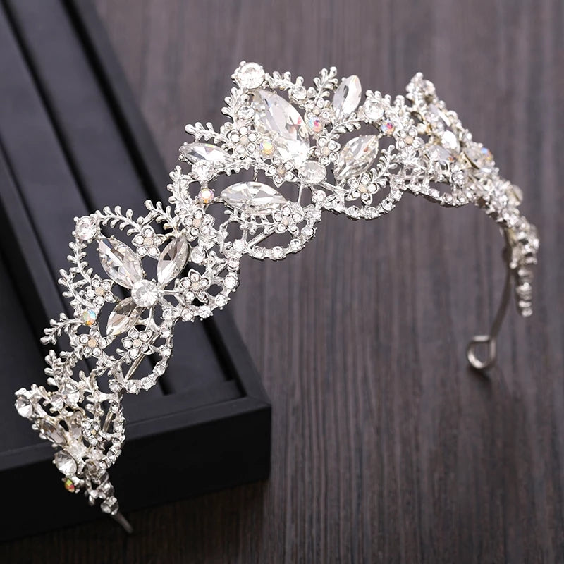 Silver Princess Tiara Detail Princess Queen headdress jewelry