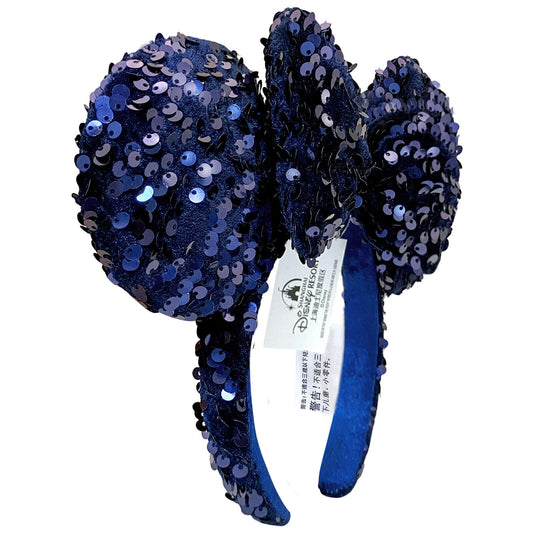 Dark Navy Blue Sequin Minnie Ears Mouse