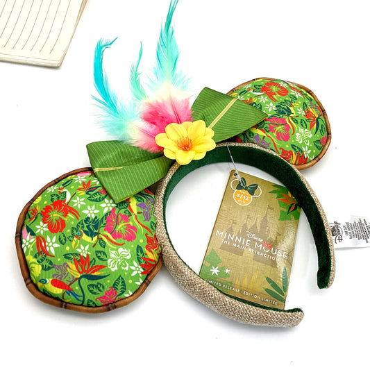 Enchanted Tiki Room Mickey Ears Disney Parks Headband Green Feather