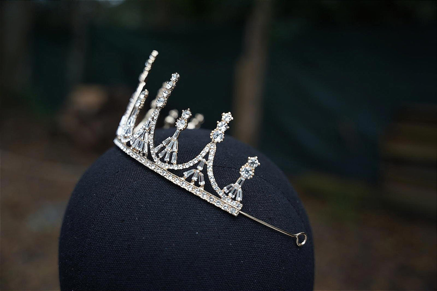 Tiered Gold Crystal Tiara Bridal Crown Birthday Wedding Gift Diadem prom