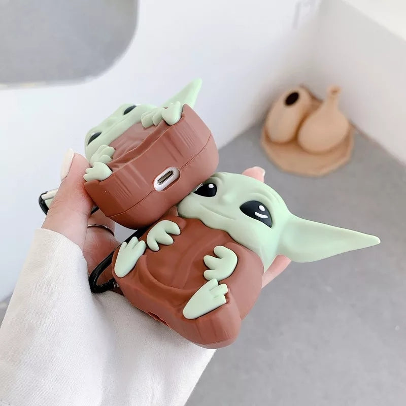 Star Wars Airpod Case Mandalorian Baby Yoda Grogu Silicon bumper keychain