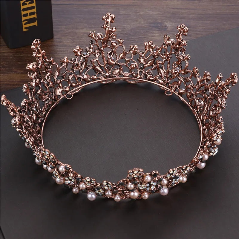 Vintage King and Queen Crowns headdress bridal Halloween cosplay