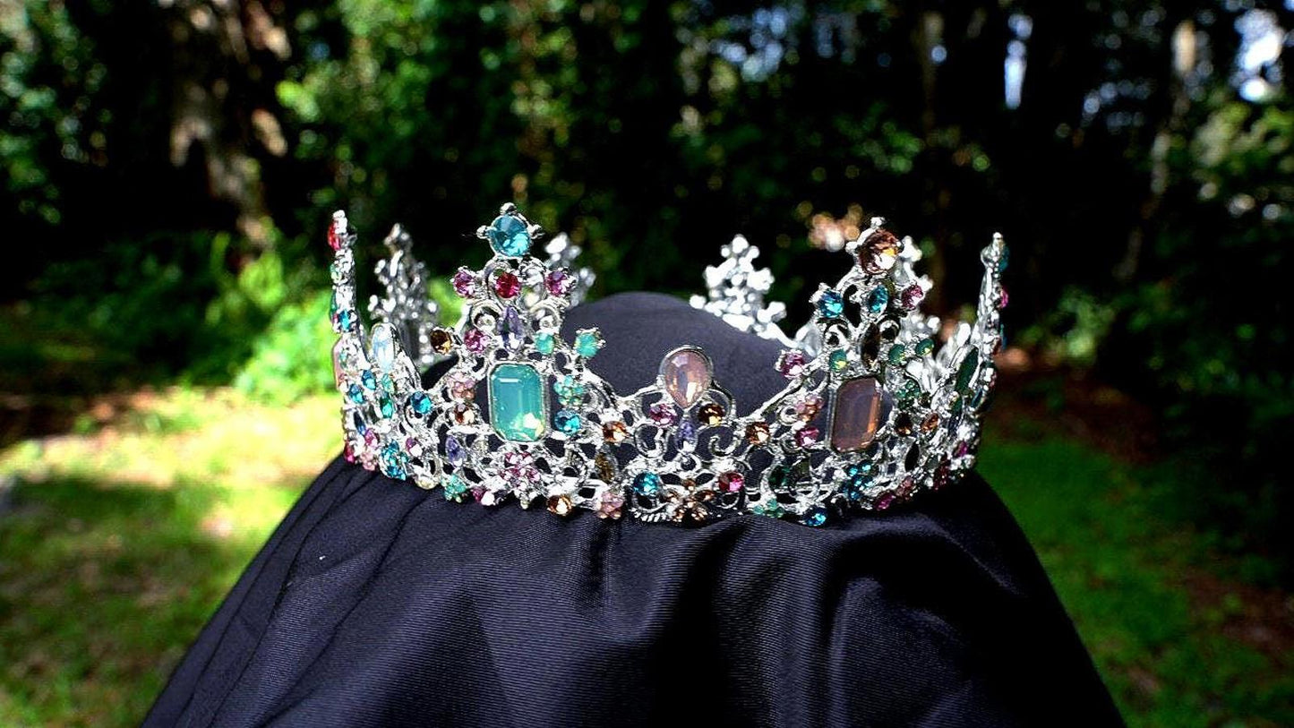 New Pastel Multicolor Crystal Tiara Crown pink blue