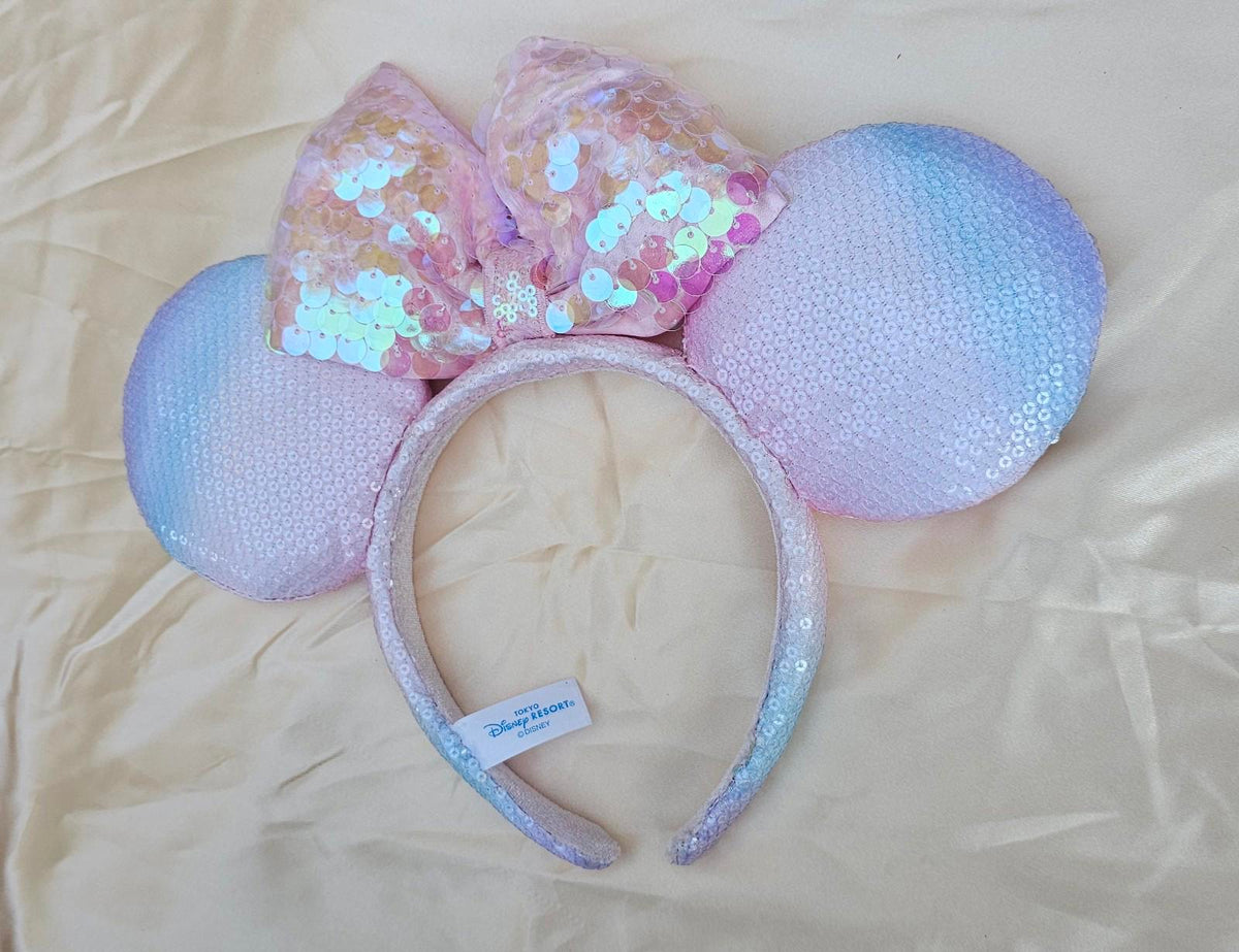 Disney Tokyo Sakura Pink Sequin Headband Ombre purple