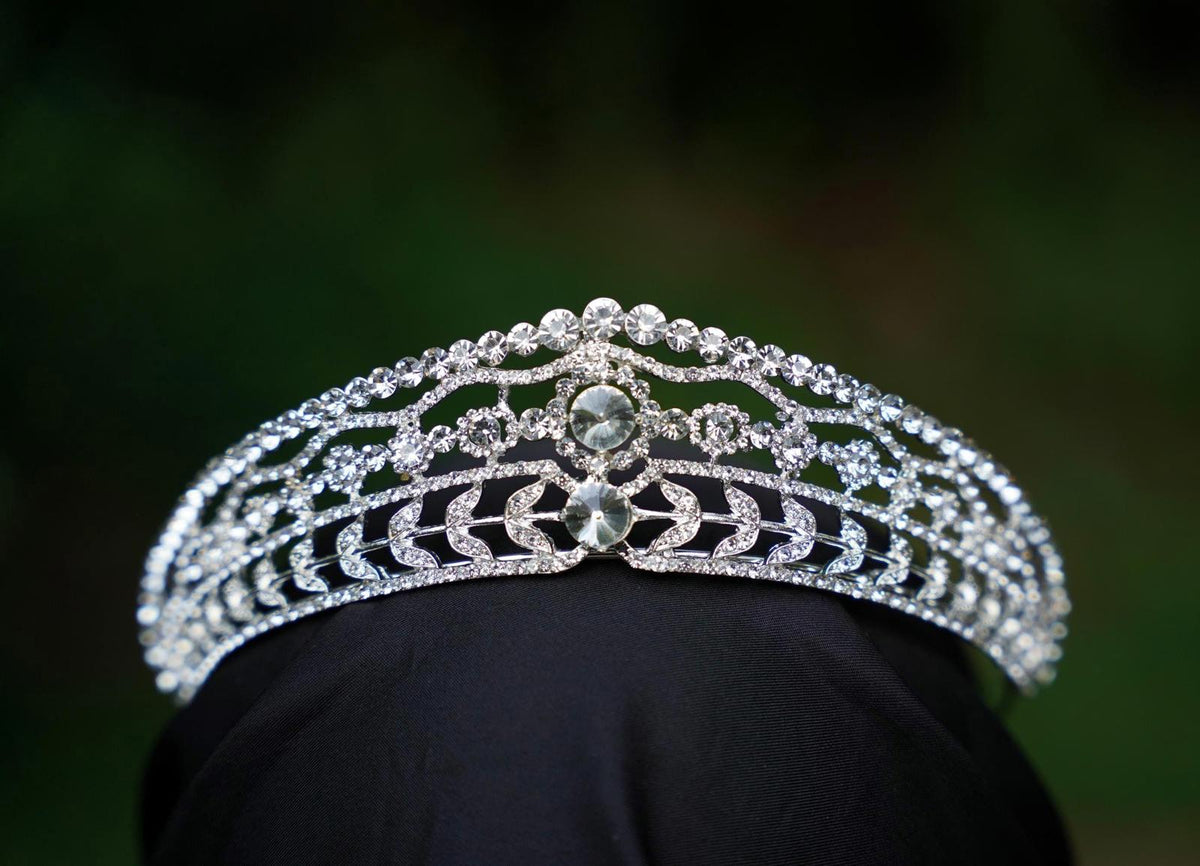 Oppulence Crystal Tiara Bridal Silver Crown Birthday Wedding Gift Diadem