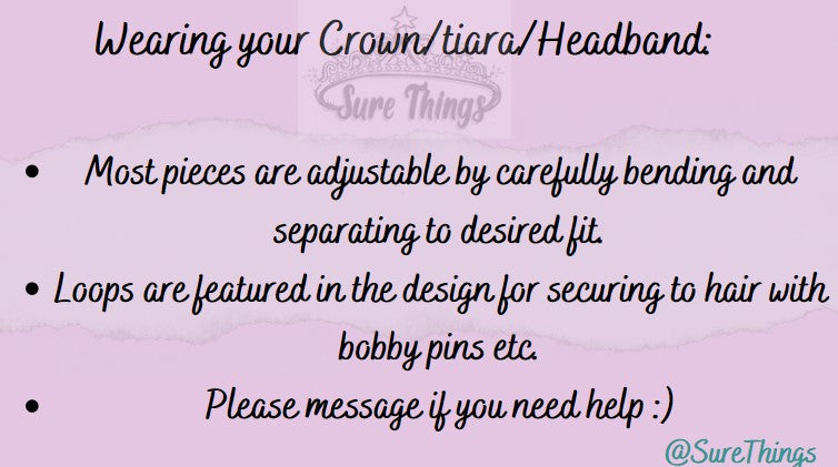 Pastel Silver Crystal Tiara Crown Pink Lavender Bridal Headdress surethings
