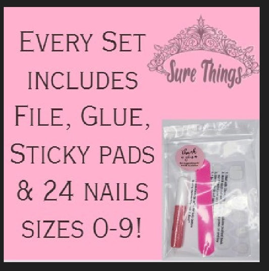 24 Chrome Toes Mirror Short press on nails Kit Glue On Gold Silver Shiny Pink