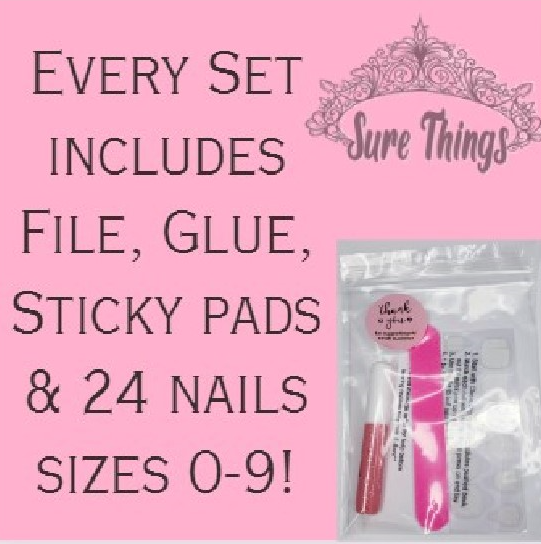 24 French Tip Short Press on nails glue on nude natural