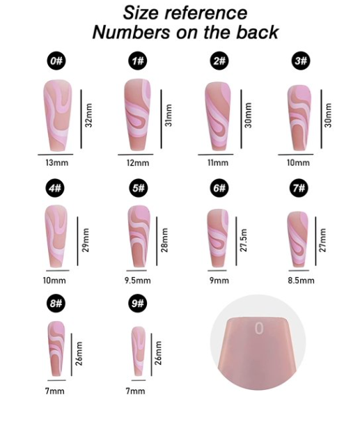 24PCS Nude Pink Swirl Long Press-On Nails – Coffin Style Glue-On Set in White, Beige & Tan for a Chic Manicure Look surethings