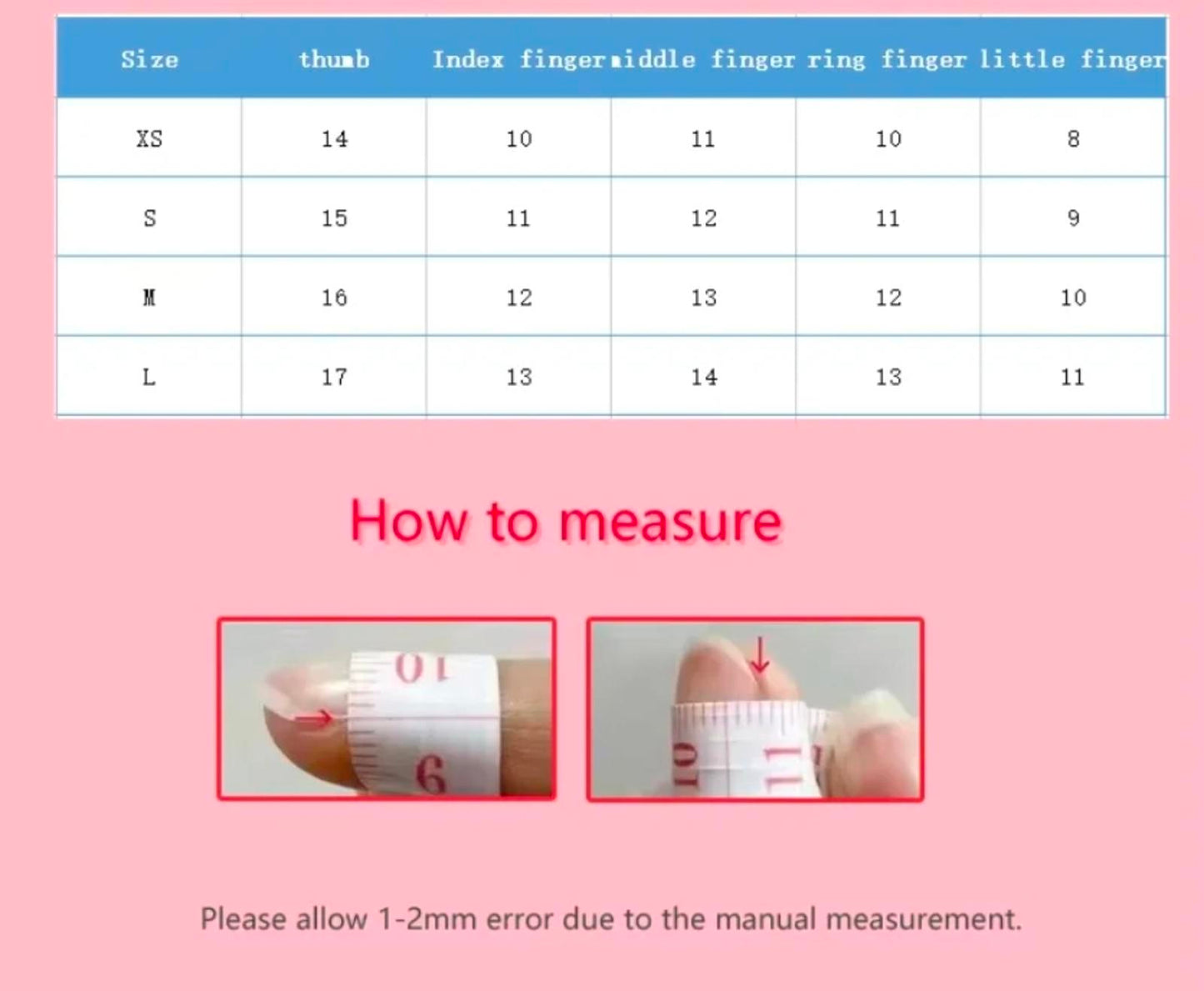Handmade Pink Bow Ballerina Press on Nails kit with glue size Medium