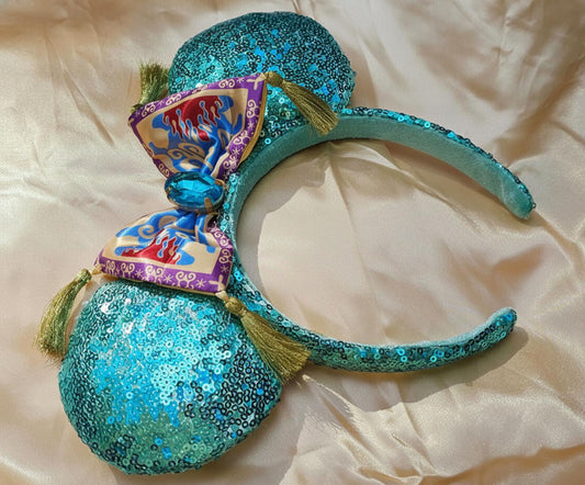 Aladdin Jasmine Magic Carpet Bow Sequin Palace Green Minnie Ears Headband