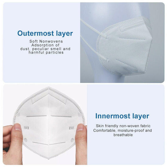 10 PCS KN95 Protective 5 Layers Face Mask Disposable Respirator BFE 95% PM2.5