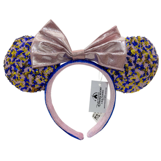 Blue Pink Sequin Minnie Mouse Ears Headband