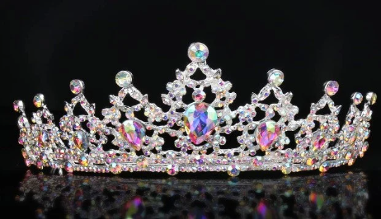 Holographic Silver Tiara Crown Detail Princess Queen headdress jewelry