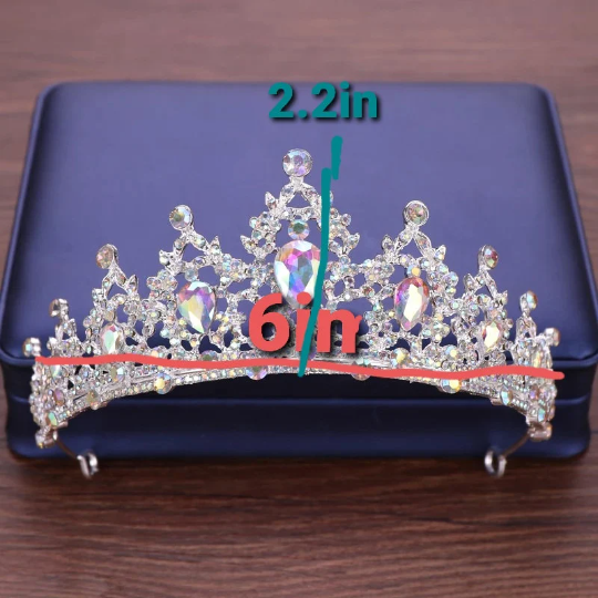 Holographic Silver Tiara Crown Detail Princess Queen headdress jewelry