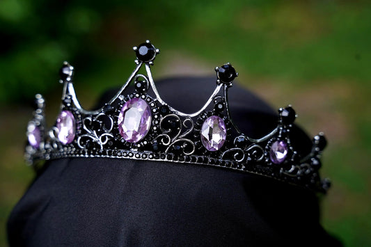 Vintage Silver Purple Crystal Princess Crowns headdress chrome