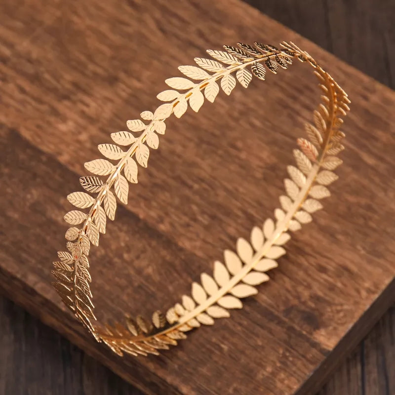 Gold Leaf Tiara Crown Greek Caesar Athena wreath headdress surethings
