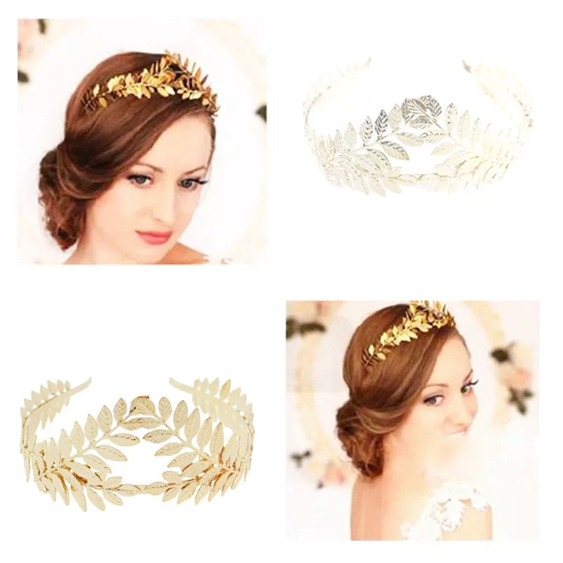 Gold leaf Tiara Crown Greek headdress vine bridal cosplay headdress
