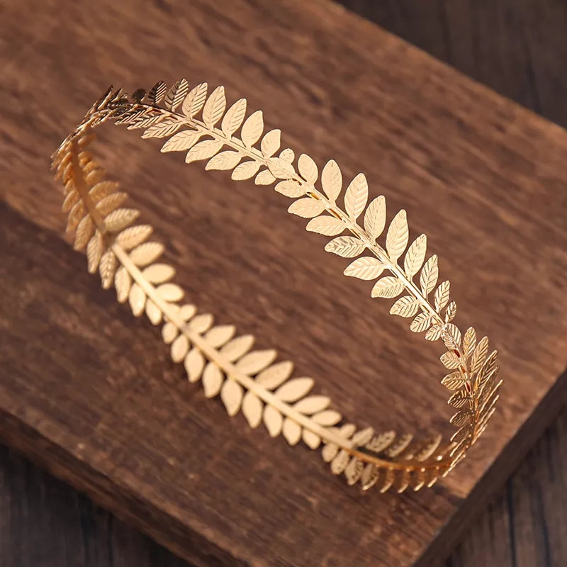 Gold Leaf Tiara Crown Greek Caesar Athena wreath headdress surethings
