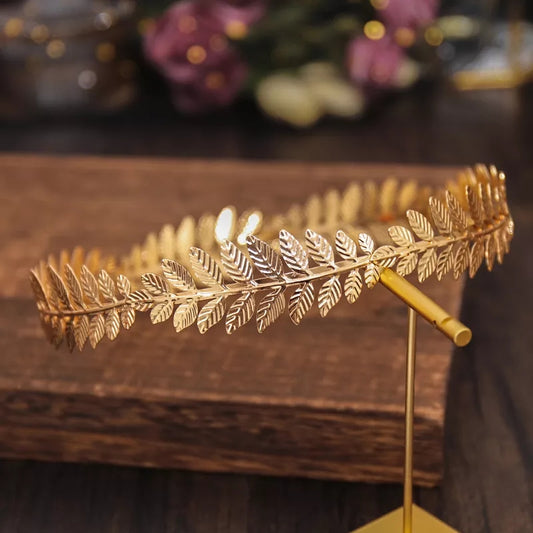 Gold Leaf Tiara Crown Greek Caesar Athena wreath headdress surethings
