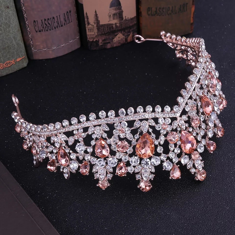 Rose Gold Real Metal princess crown Queen headdress surethings