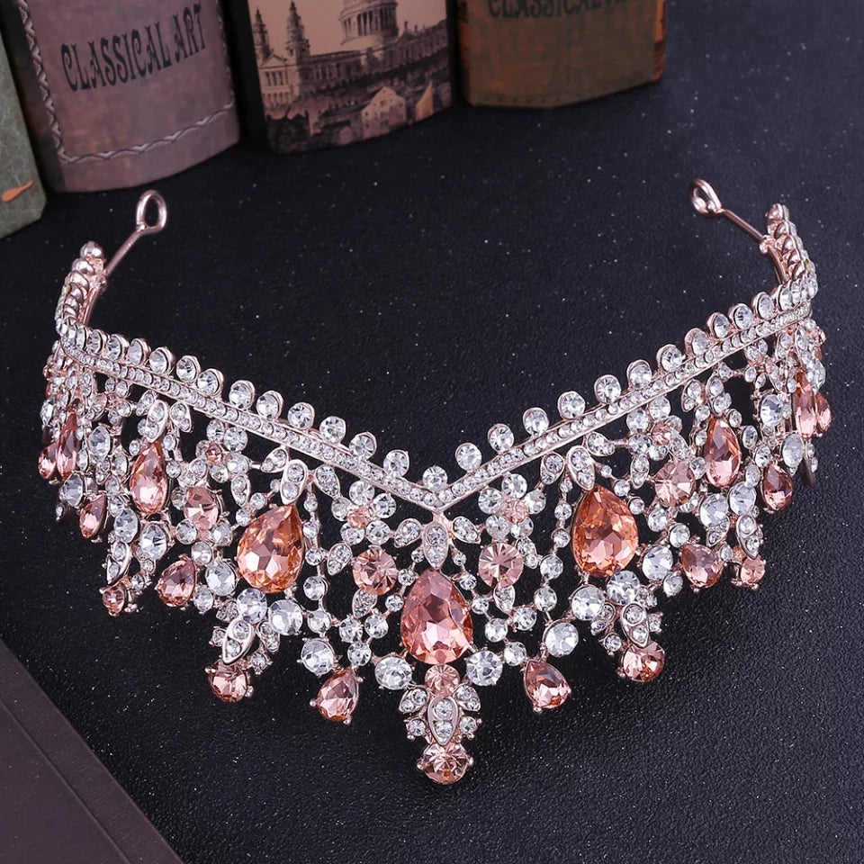 Rose Gold Real Metal princess crown Queen headdress surethings