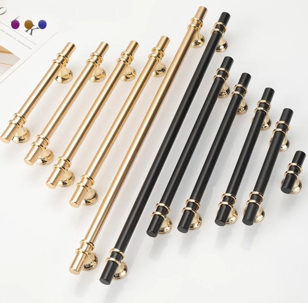 Beautiful Cabinet Handles door pulls Matte Black Gold Or Silver Chrome shiny luxury