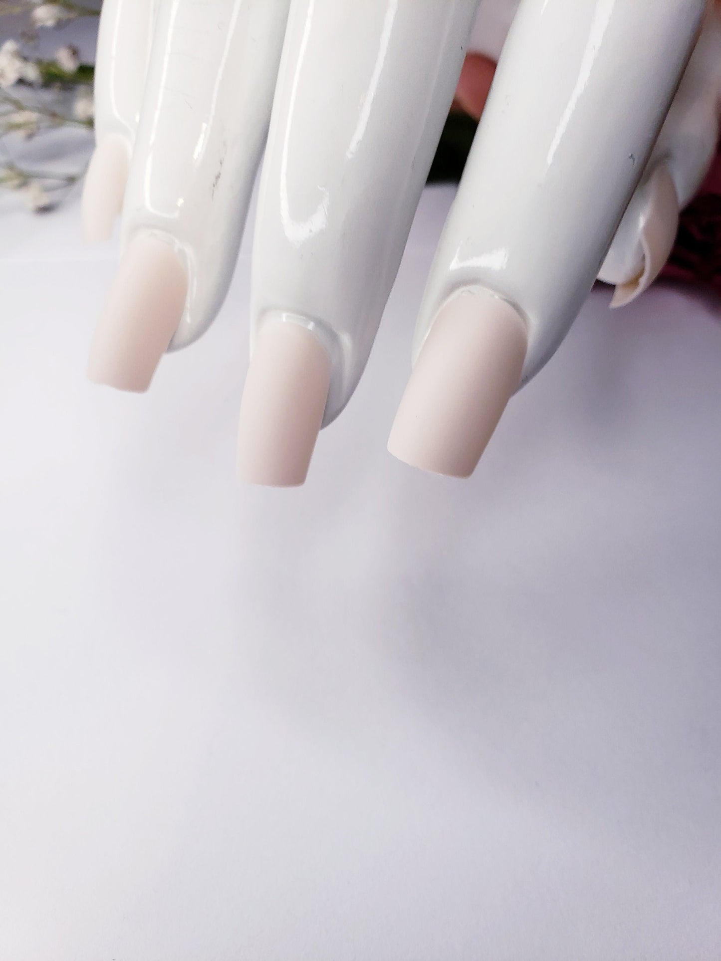 Matte beige square press on nails in cream and khaki tones – 24 pcs medium glue on kit surethings