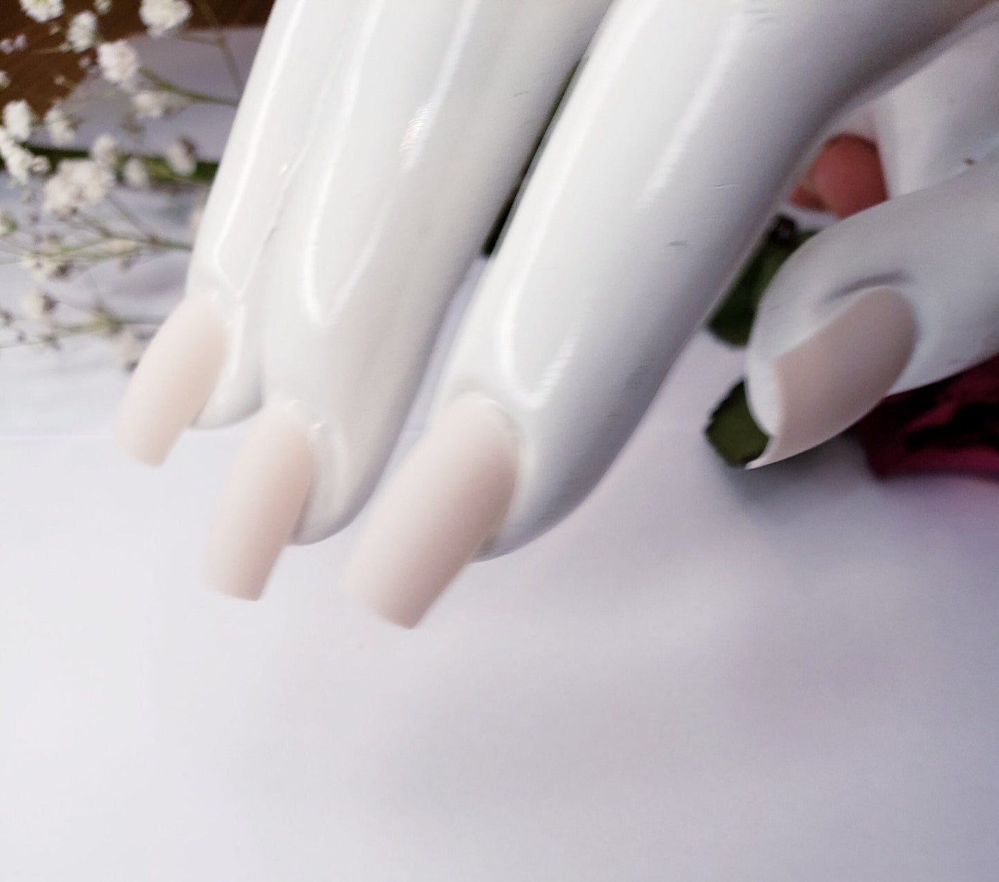 Matte beige square press on nails in cream and khaki tones – 24 pcs medium glue on kit surethings