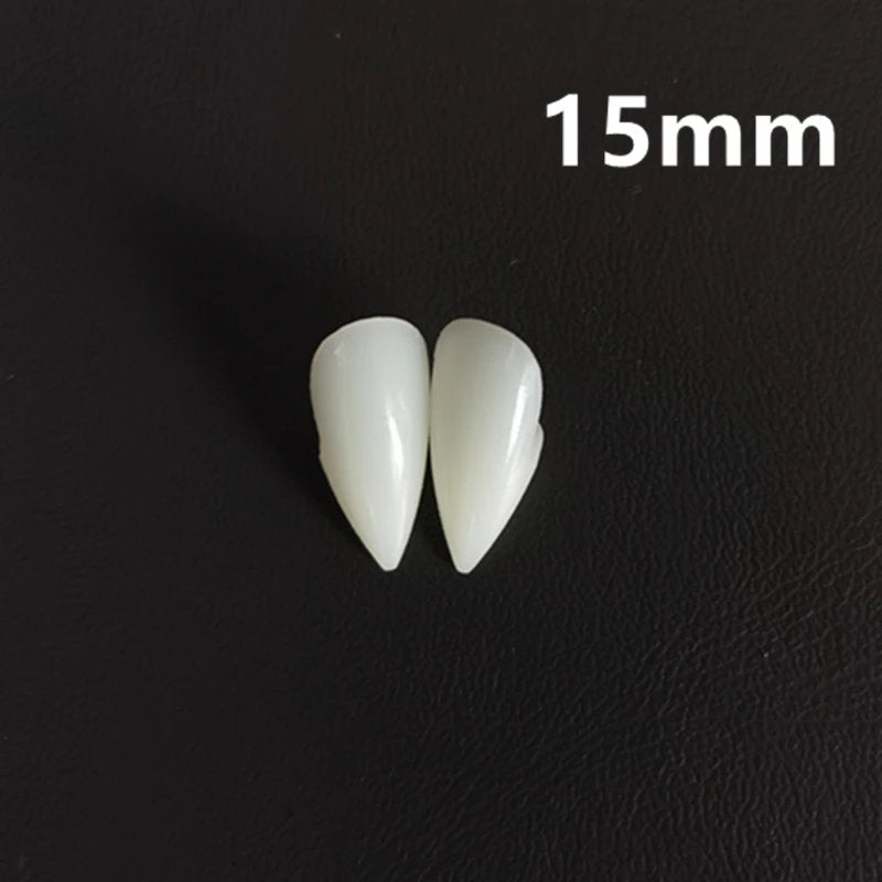 Reusable Pair Fangs Kit Free Custom Fit Mold Non Toxic Natural Looking Vampire Goth Halloween Cosplay teeth canine beast realistic