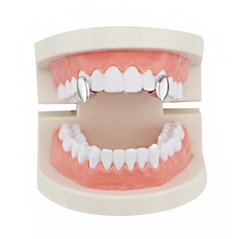 Silver Rose Gold or Gold Fangs Kit Free Mold Adhesive Caps Bling Vampire Goth Halloween Cosplay