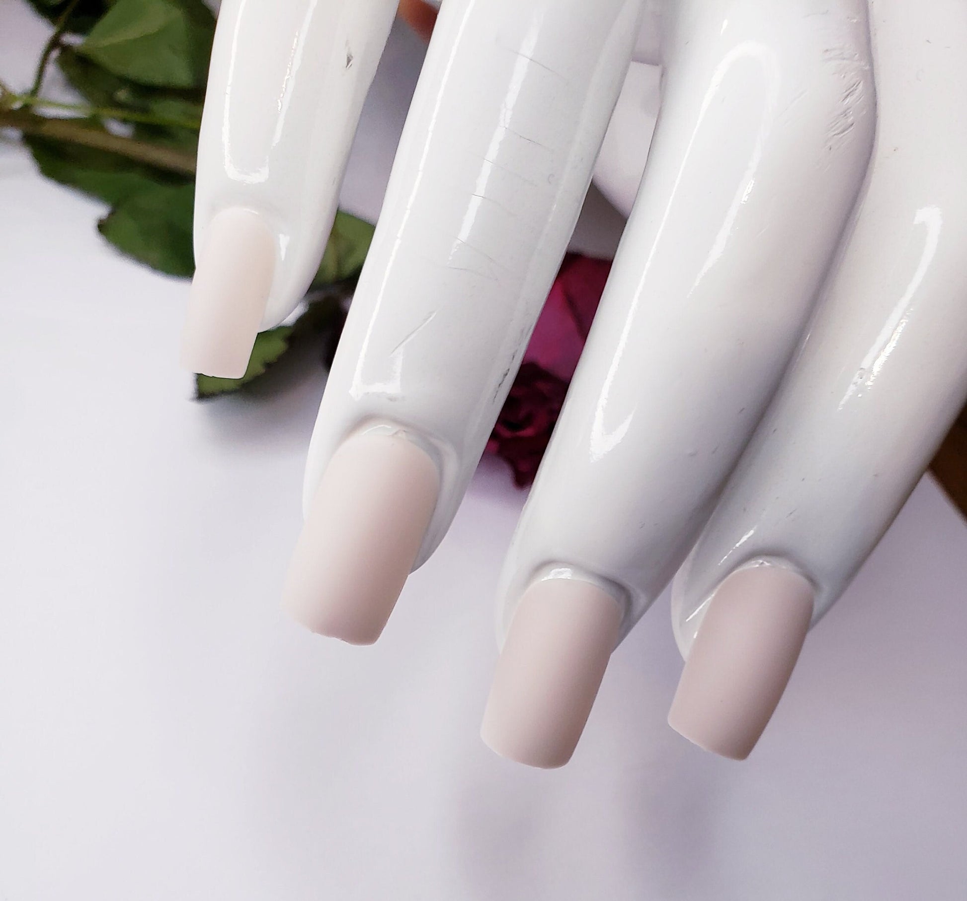 Matte beige square press on nails in cream and khaki tones – 24 pcs medium glue on kit surethings