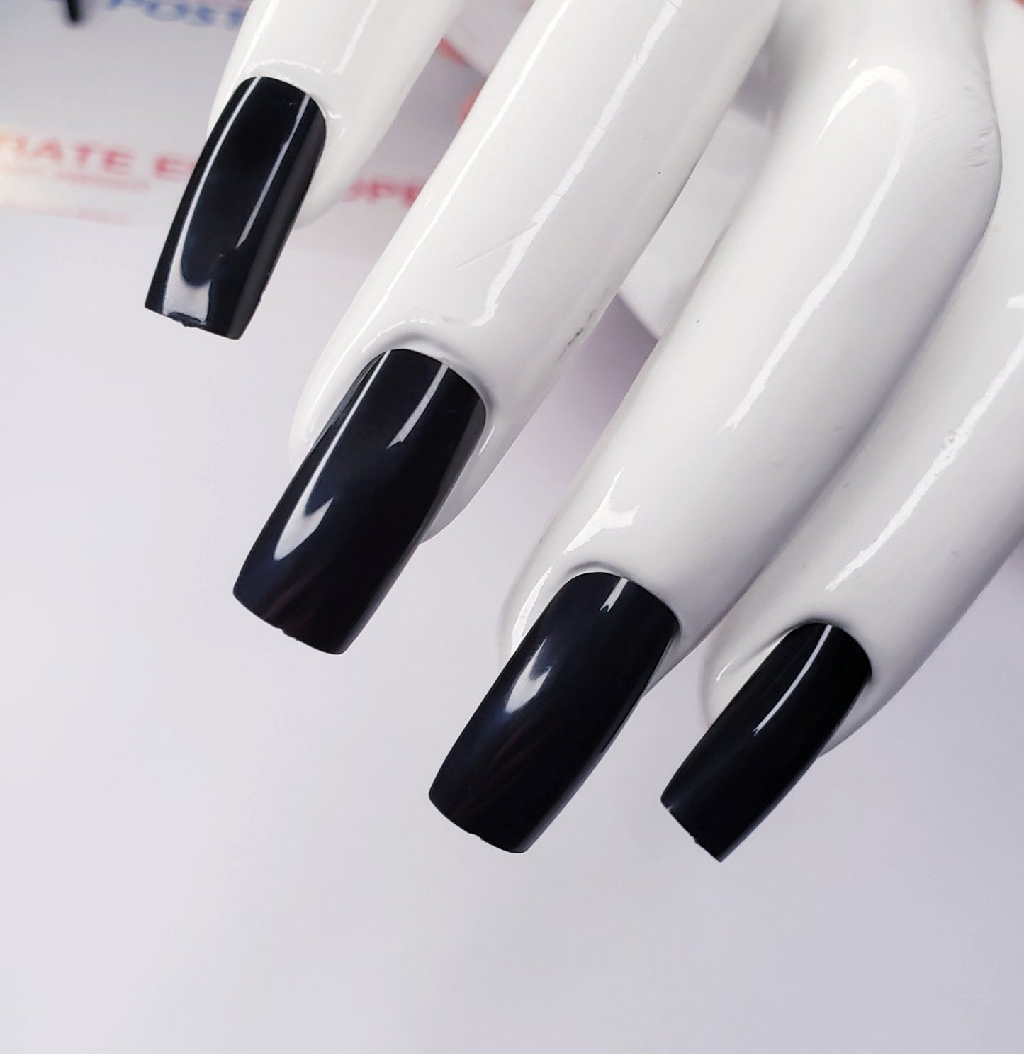 24 long square press on nails glue-on kit with 90s inspired style surethings
