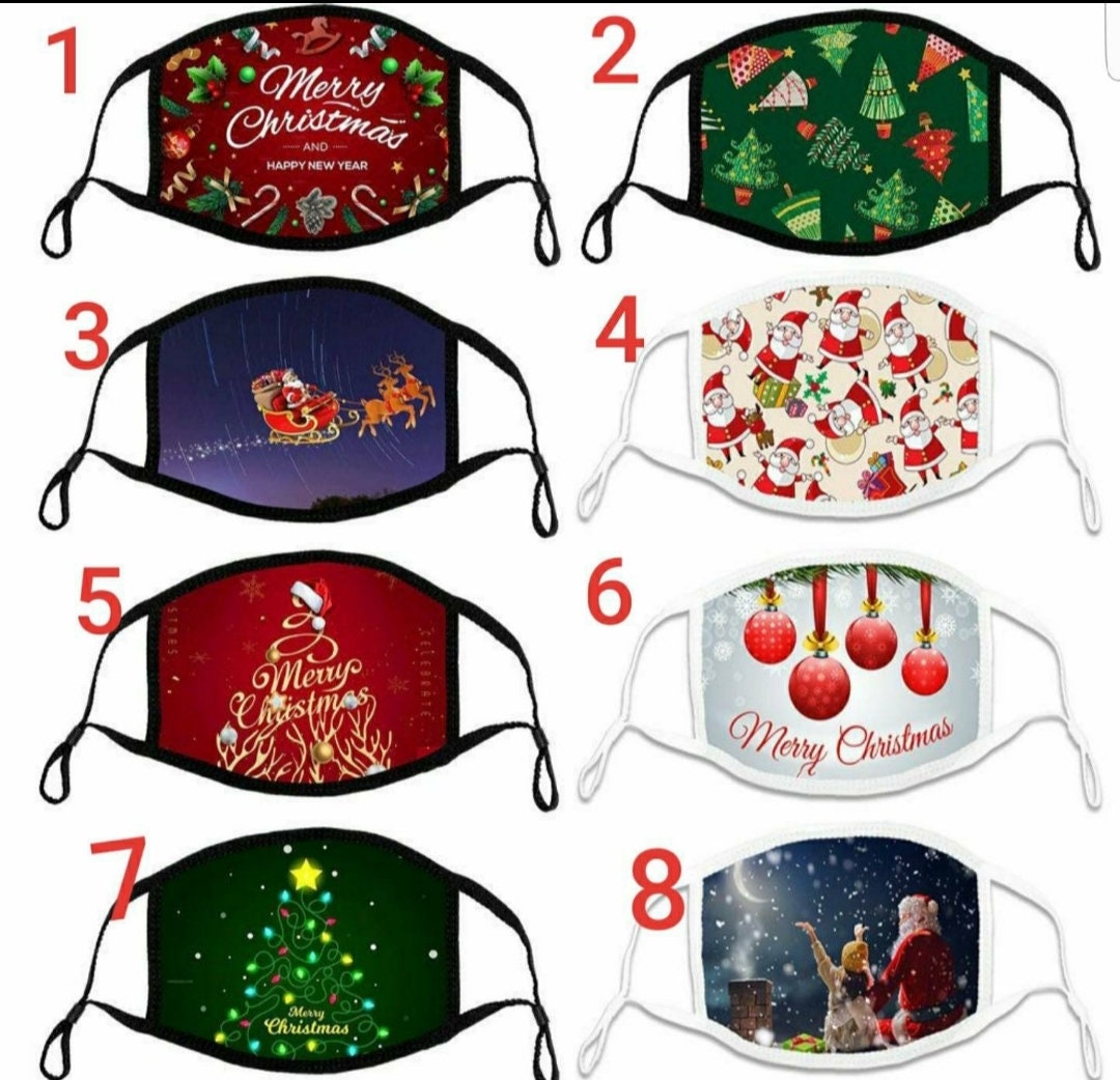 thumbnail image 2 of Christmas Face Mask – Reusable Washable Double Layer, Unisex Adult, Adjustable Straps 2 of 5