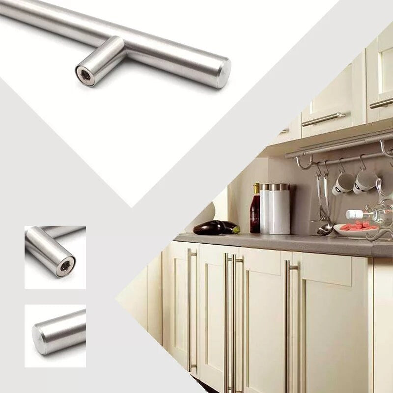 Sleek modern Cabinet Handles door pulls Matte Black Gold Or Silver Chrome shiny luxury drawer wardrobe hardware kitchen brushed nickel