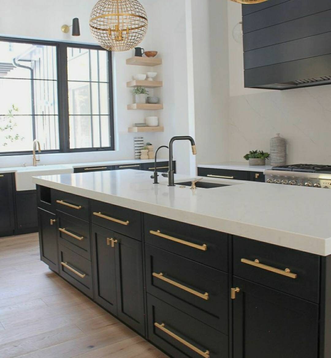 Sleek modern Cabinet Handles door pulls Matte Black Gold Or Silver Chrome shiny luxury drawer wardrobe hardware kitchen brushed nickel