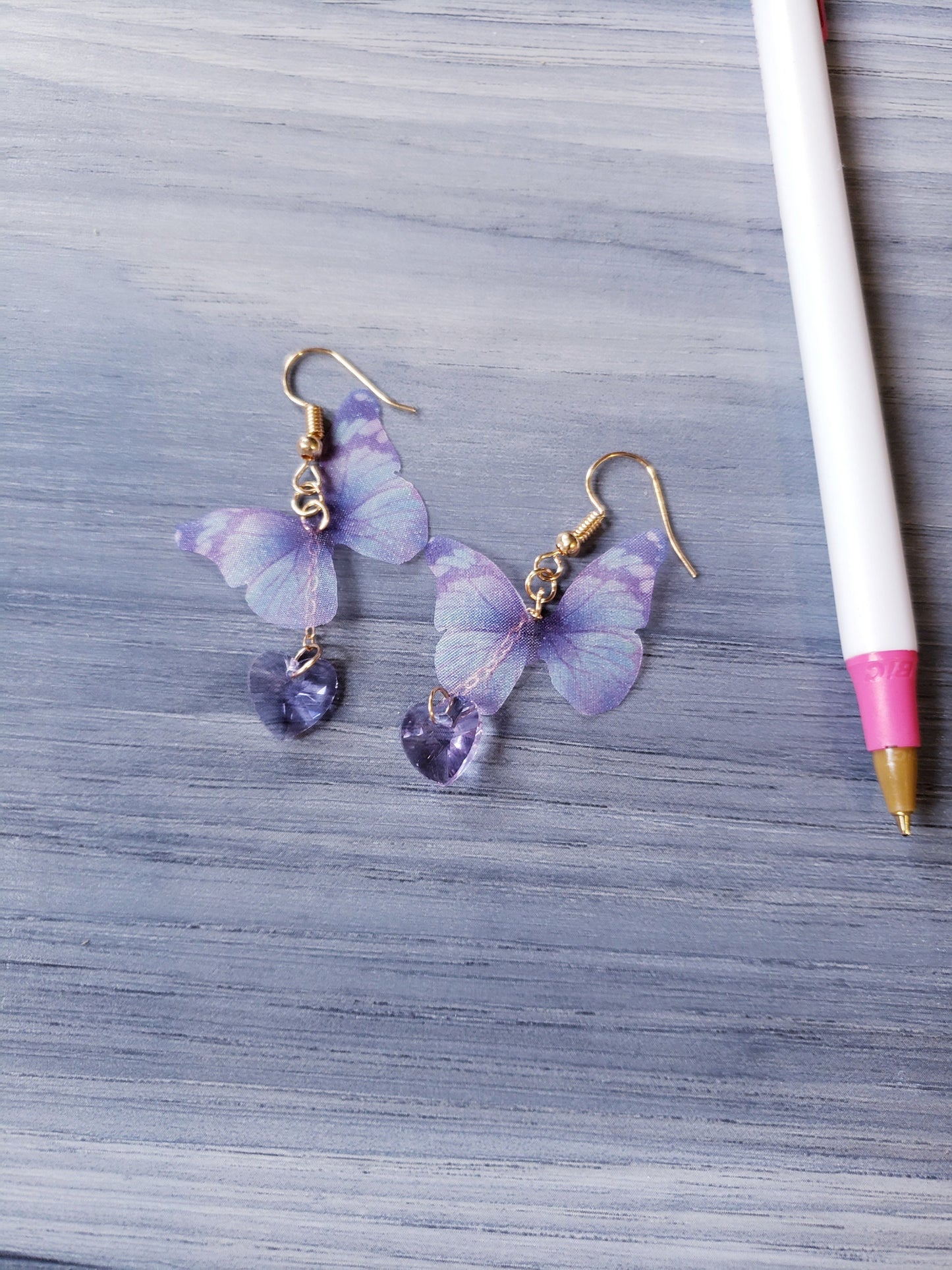 Realistic Butterfly Earrings Delicate Dangle Drop detail light beautiful Jewelry