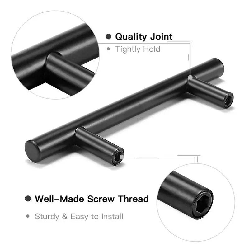 Sleek modern Cabinet Handles door pulls Matte Black Gold Or Silver Chrome shiny luxury drawer wardrobe hardware kitchen brushed nickel