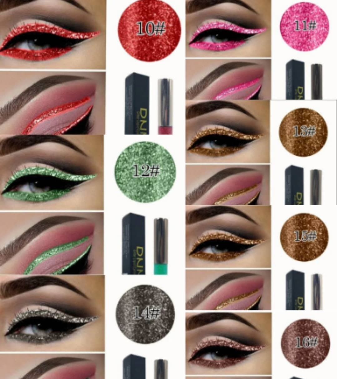 Glitter Eyeliner variety long lasting makeup Glam multi uses non toxic 5ml each choose colors